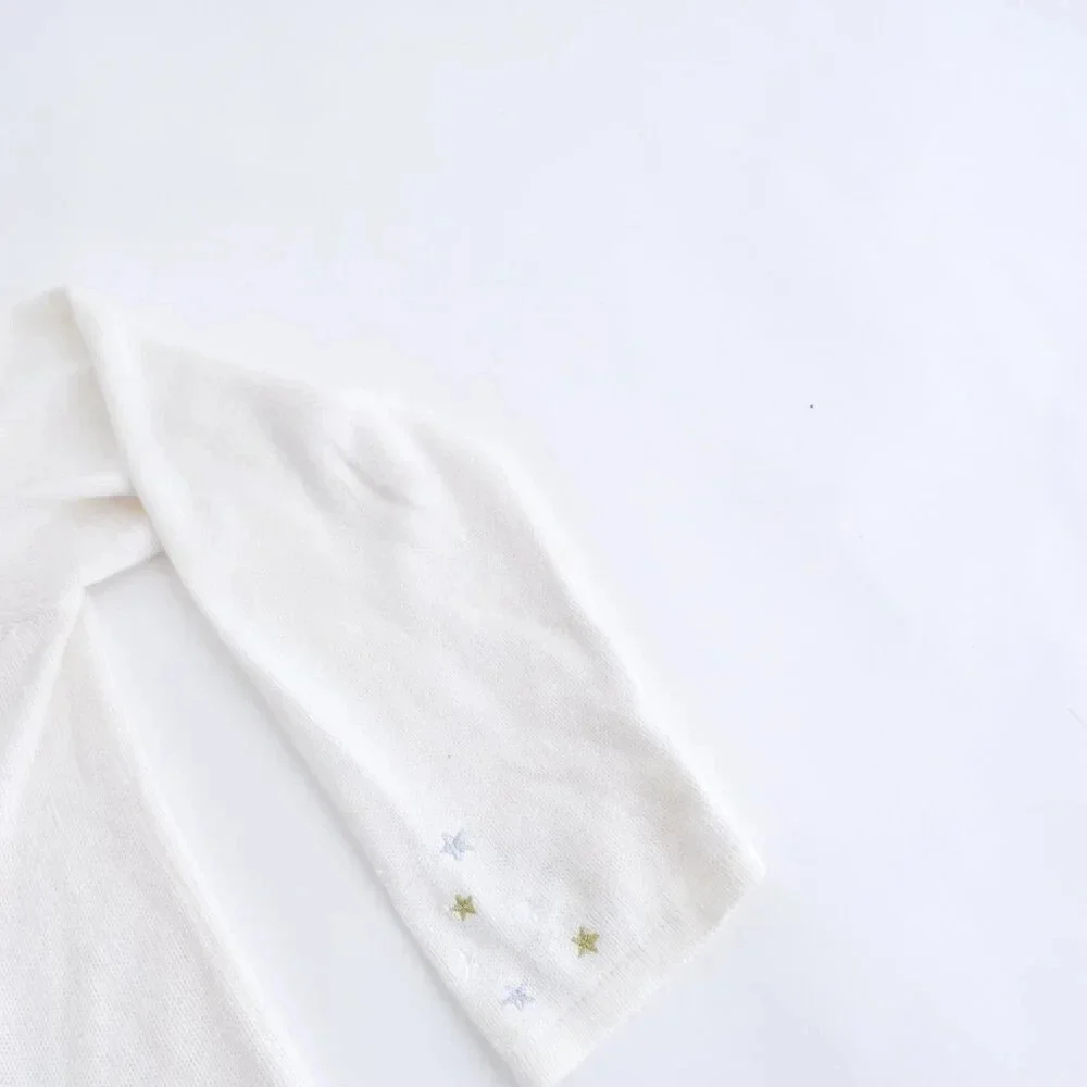 Vintage Tiara Cream Ugly Christmas Beaded Reindeer Zip Up Cardigan Sweater XL - Picture 5 of 16